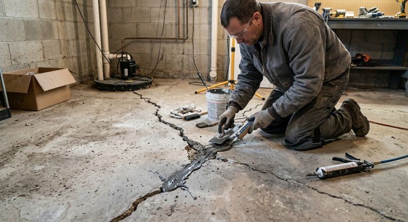 Cracked Basement Floor Repair in Estes Park, CO