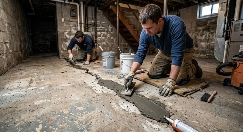 Cracked Basement Floor Repair in Estes Park, CO